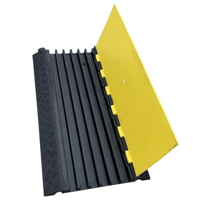 Flexible 90cm 100% Reclyed Rubber 6 Channel Heavy Duty Cable Protector Ramp Straight Cable Covers Hump