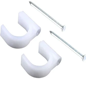 Hot Sale Factory Nylon Cable Clips Manufacturer Quality Plastic Flat Cable Clips with Steel Nail