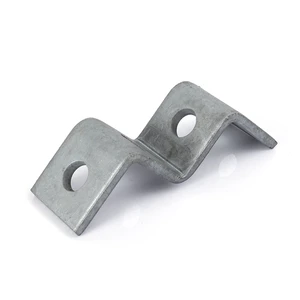 Custom Stamped Galvanized Steel Z-Shaped Connecting Bracket Precision Fabricated Multi-Bend Steel Angle Bracket With Holes