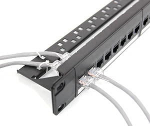 19 inch 1U CAT6/CAT5E/CAT6A patch panel 24 port 48 port rack mount UTP RJ45 network patch panel