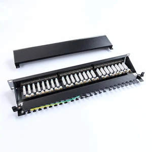 Factory Supply 24 FTP Pport Patch Panel Cat6A FTP Keystone Jack Patch Panel RJ45 Network Wiring Patch Panel
