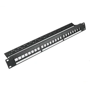 24 Port Cat6 Patch Panel with 24pcs CAT6 Keystone Jacks RJ45 Wall Mount Network Patch Panel for Office Cabling Wiring System