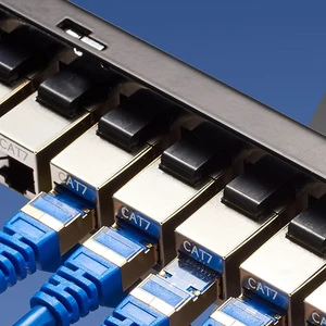 High-Precision 1U 24-Port CAT7 Shielded Integrated Patch Panel cat7 network patch pane keystone Jack wall mounted patch panel