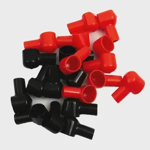 20PCS 12x20mm Red Black Insulating Battery Terminal Cover Boots PVC Vinyl Protective Lug Cap Accessories Tools Cable End Caps
