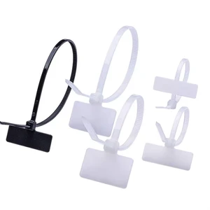 Custom Logo Printed 2.5x100mm Marker Nylon Zip Ties Self-Locking Plastic Label Cable Marker Ties for Automotive Electronic