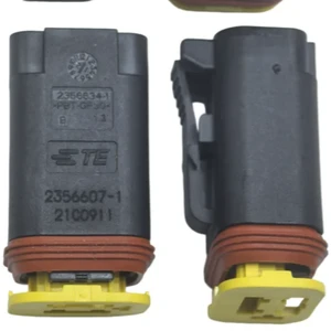 Original TE Connectivity 2356607-1 Automotive Connector Male Shell,Cable to Cable,4 PIN,.197 in [5 mm] Centerline,Sealable,Black