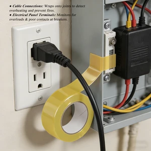 Reversible Thermochromic Silicone Rubber Insulating Electrical Tape-High Temp Sensitive Tape (-76F 570F) for Electrical