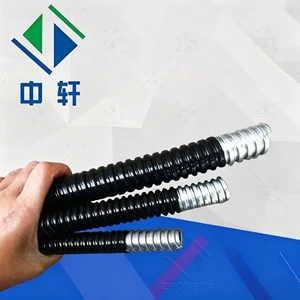 Hot Selling Zhongxuan Black PVC Coated Corrugated Tube Fire Resistant Waterproof Flexible Conduit Square Lock Structure