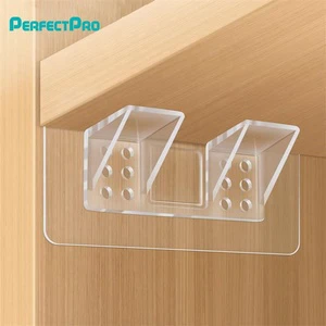 Plastic Nail-Free Self Adhesive Storage Partition Holder with Multifunction Design Transparent