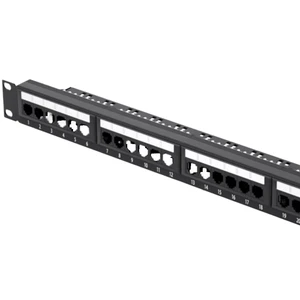 1U 24 Port 19 Inch STP Label Paper Empty Patch Panel Ethernet Patch Panel with Cable Management & Back Support Bar