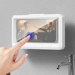Bathroom Waterproof Flexible Touch Screen Case Antifogging Sticky Phone Holder 360 Degree Rotating Wall Mounted Bracket Shower