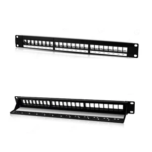 Factory Wholesale 1U 19 Inch 24 Ports Unloaded Patch Panel UTP Patch Panel Blank Patch Panel