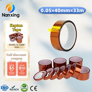40mm Wifth 33m Length Polyimide Tape High Temperature Gold Finger Silicone Adhesive Insulation Film Heat Resistant Kapton Tape