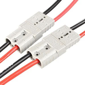50A/120A Style Power Connector Cable Assembly with Red/Black Wires for EV & Battery Systems