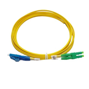 Carrier-Grade Dual Core Single Mode Fiber Patch Cord SC UPC To SC APC With PVC/LSZH Jacket And FTTH Use (Optional Lengths 1-5m)
