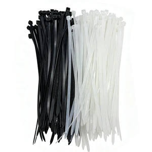 Hot Sale Good Quality Big Black White PA 66 Self Locking Zip Ties Size 3.6 150mm Wires Management Industrial Automotiveuse