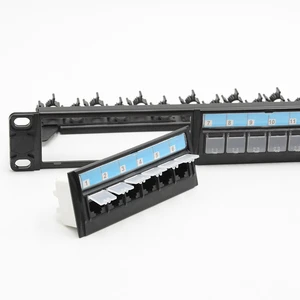 19 Inch 1U Keystone Jack Patch Panel Manufacturers Removable 24 Port Patch Panel with Dust-proof Shutter