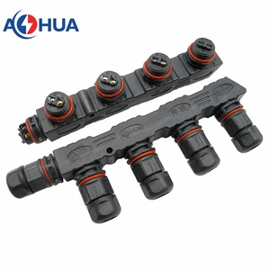 Waterproof Electrical Cable Connector 2 Pin Screw Fixing Type 1 in 2 3 4 Out Cable Connector