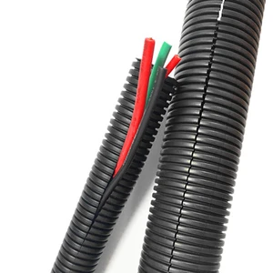 Flexible Car Wire Conduit Cover Black Polyethylene Opened Corrugated Pipe Split Wire Loom