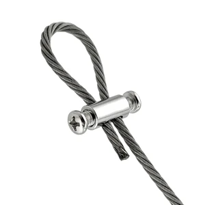 10PCS for 23mm Adjustable Wire Rope Clip Double Hole Cable Clamp Thread Locker Clamps Cross Screw Fixing Hardware Accessories