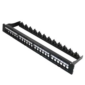 19'' 1U Detachable Empty Patch Panel 24 Port CAT6A CAT6 CAT5E RJ45 STP/UTP Removable Unloaded Blank Patch Panel