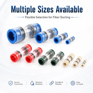 IP68 Waterproof Microduct Straight Connector Push Fit Micro Pipe Coupler Direct Buried Fiber Optic Telecommunication Joint