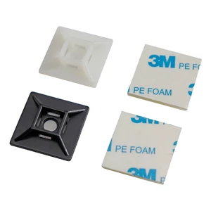 Self-adhesive Nylon Cable Tie Mounts Adhesive Cable Clips Sticky Wire Organizer Holders for Power Cord Cable Management
