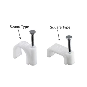 White and Black 25MM round Cable Clips Circle Plastic Cable Clips CHR-25MM