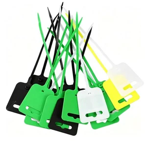 Various Colors Wholesale Cheap Price 4.8*200mm Self Locking Nylon 66 Cable Ties With Labels Ideal For Marking Industrial Items