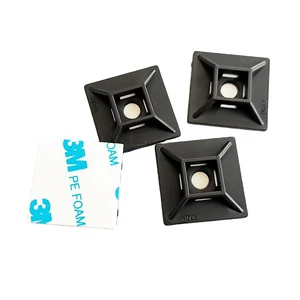 Factory Supply Self Adhesive Tie Mounts 28*28 Plastic Tie Mount HS-102 Nylon Cable Tie Fixing Seat ND28