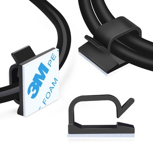 Plastic Flat Cable Clip Wire Clip Cable Gripper Data Cable Fixing Outdoor Light Adhesive Clips
