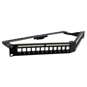 19-inch 1U Folding Patch Panel Shielded/Unshielded 24-Corner Patch Panel