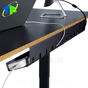 Custom OEM Heavy Duty Black Steel Under Desk Cable Wire Management Tray