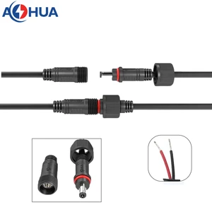 DC Cable Connector 2 Pin Electrical Connector Waterproof Type IP65 18AWG 20AWG 22AWG 24AWG Wire Connector
