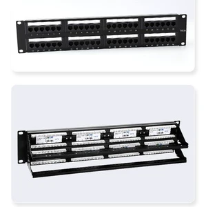 48 Port Keystone Patch Panel 2U Rack Mount RJ45 Cat6 Modular Panel