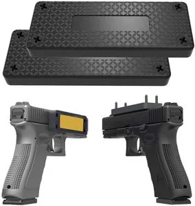 Customized Powerful 35lbs 43lbs Gun Magnetic Holder Rubber Coated Desk and Car Mounted Permanent Adhesive Bracket