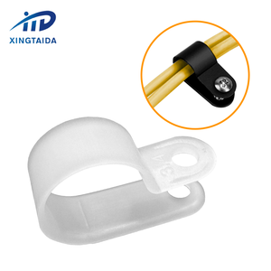 3/4 Inch Plastic R Type Cable Clamp Nylon Wires Cable Clips Cable Ties Durable Wiring Accessories Joint Plastic Wiring Clip