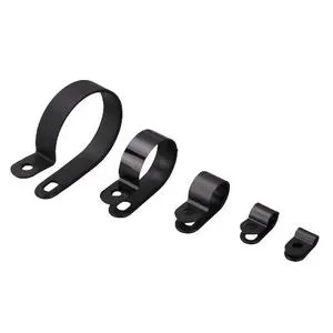 OUORO UC-1.5 Cable Clips 7.9mm 5/16 Inch Nylon Plastic Wire Clamp Holder with Black & White Screw R Type for Cable Management