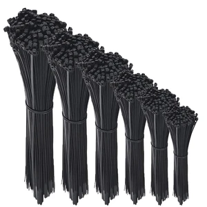 4.8x200mm Premium Nylon 6 Self-Locking Cable Ties Industrial Heavy Duty Black Zip Ties for Wire Management & Packaging (100 Pcs)