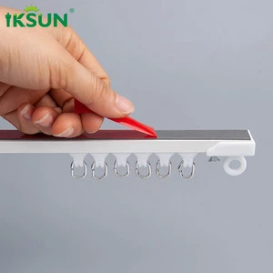 IKSUN 20 Feet Sticky Ceiling Wall Mounting No Drill Aluminium Curtain Rail Track With Adhesive Tape