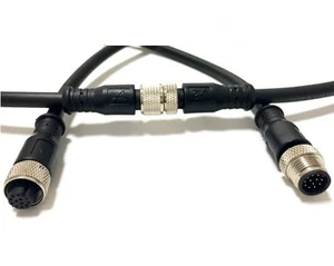 Connecting Cord, 2 Cable Plug 5pin Connectors M12x1, PUR Cable, Shielded M12 Connector