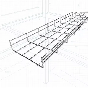 Heavy-duty Hot-Dip Galvanized Wire Mesh Cable Tray for Cable Laying Side Height 100mm Diameter 5mm/6mm