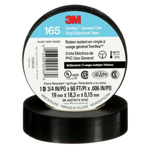 6 Mil Multipurpose Flame-retardant 3M 165 Vinyl Insulating Tape for Harnessing and Bundling of Wires and Cables