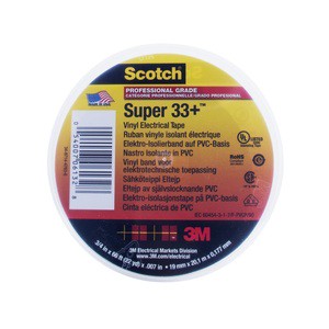 Vinyl Electrical Insulation Tape 3M Super 33+ Pvc 0.18mm Black Rubber Adhesive Insulating for Electrical Application