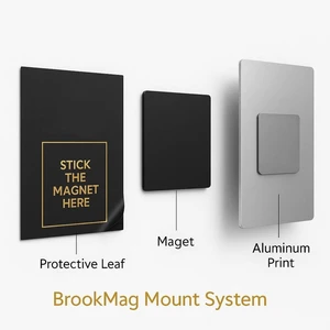 Industrial Rubber Magnetic Sheets Adhesive Plate Frame Holders Wall Mounting Kit Soft Rubber Magnets Wall Mount for Metal Prints