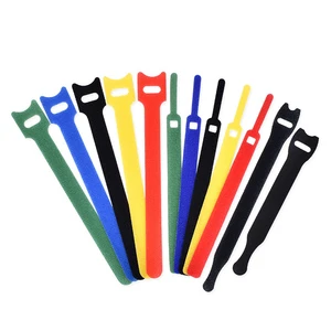 Custom Logo Cable Ties for Velcro Fastener Double Side Nylon Back Releaseable Type 100mm 300mm Different Colors Hook Loop Tapes