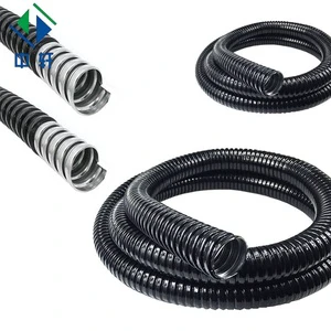 Metal Flexible Galvanized Corrugated Pipes PVC Jacketed Metallic Grey Conduits for Electrical Use