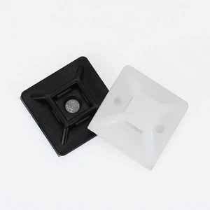 20x20mm Sticky Black Self Adhesive Nylon Plastic Zip Cable Wall Tie Bracket Wall Anchor Clip Clamp Mount KAI SHENG HC