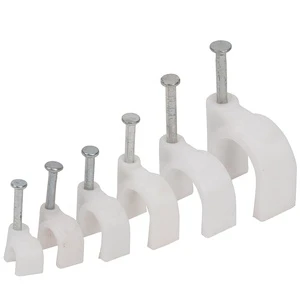 Round Circle Wall Wire Steel Nail Plastic Cable Clip 4mm 5mm 6mm 7mm 8mm 9mm 10mm 12mm 14mm 16mm 18mm 20mm 22mm 25mm 30mm 32mm