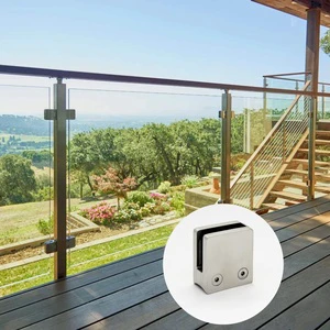 DETECH Modern Outdoor Stainless Steel Glass Clamp Small D-Type 8mm/10mm/12mm 90 Degree Corner Clip
